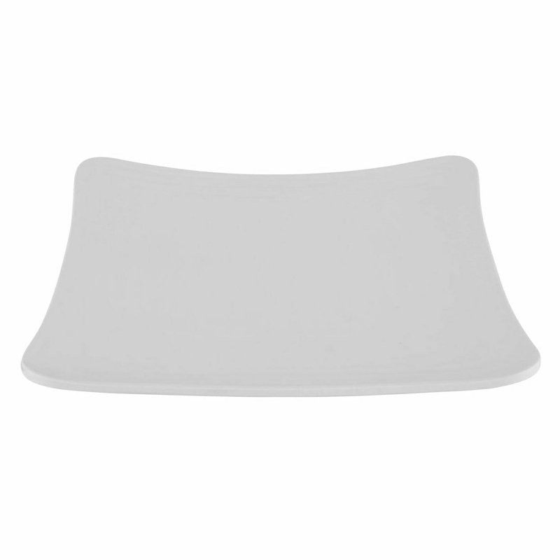 Assiette à hors-d'œuvre carrée texturée en mélamine GET, 8,75 po, Blanc