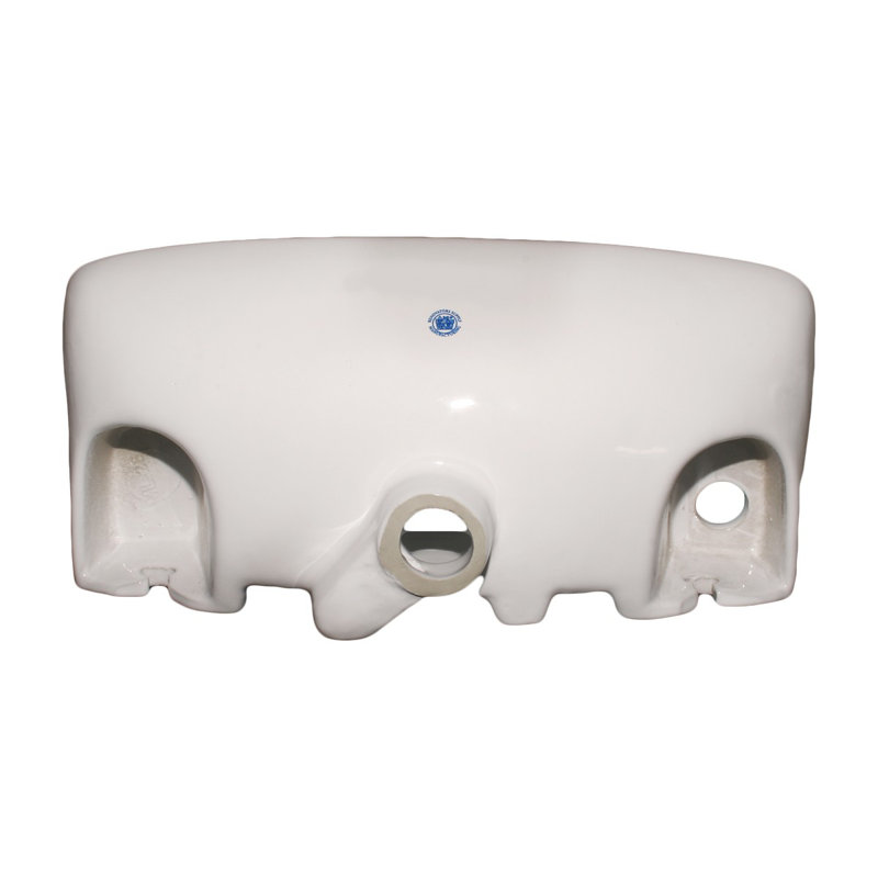 Edgewood White Ceramic Wall-Mount Vessel Sink with Chrome Faucet