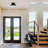 1-Light Black And Gold Flush Mount Light