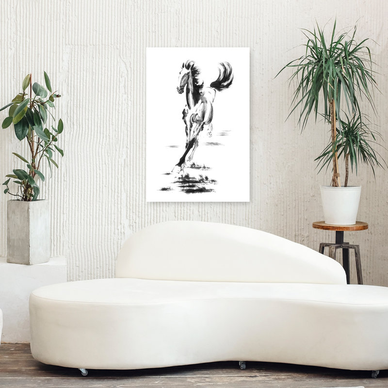Impression d'art mural cheval au galop, H 36 po x l 24 po