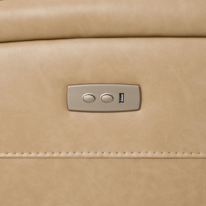 Fauteuil inclinable électrique pivotant en similicuir Sia, Simili cuir brun clair
