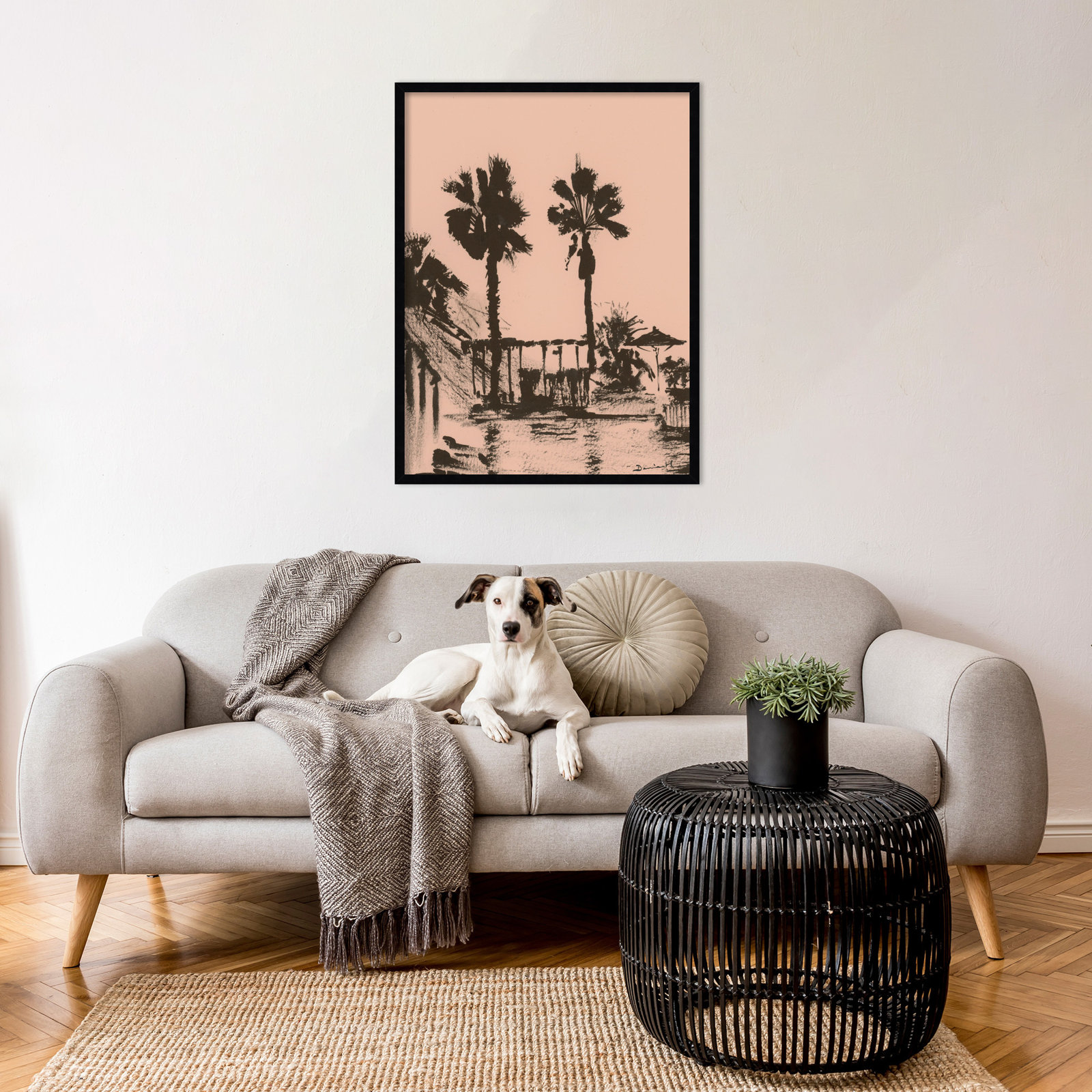Holiday Print by Dan Hobday, Black, 33" H x 25" W