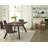 Caren Acacia Solid Wood Top Metal Base Dining Table