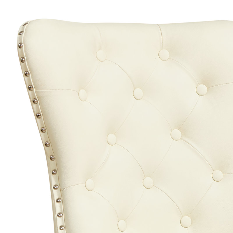 Chaise parsons rembourrée Seita, Blanc/Noir, 2