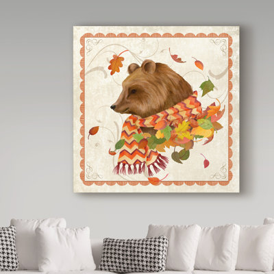 « automne bear », reproduction d’impression sur toile tendue