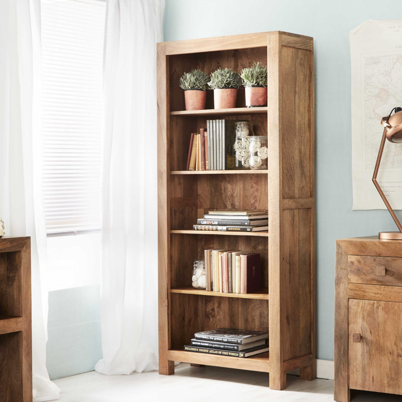 Adeliza 175cm H x 75cm W Solid Wood Standard Bookcase