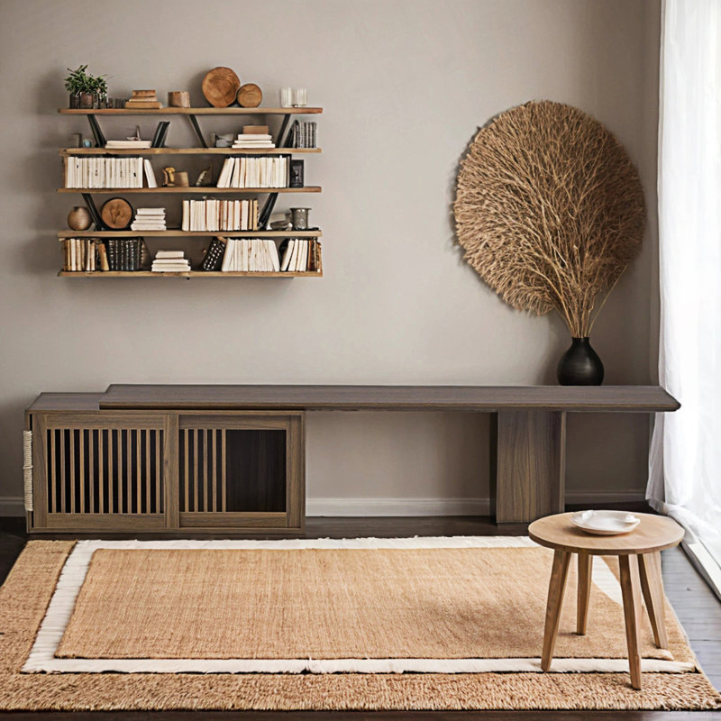 Console télé, meuble télé Mid-Century Morden avec table extensible