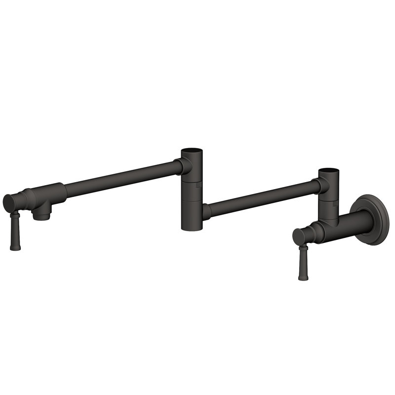 Stripling Wall Mount Pot Filler, Flat Black