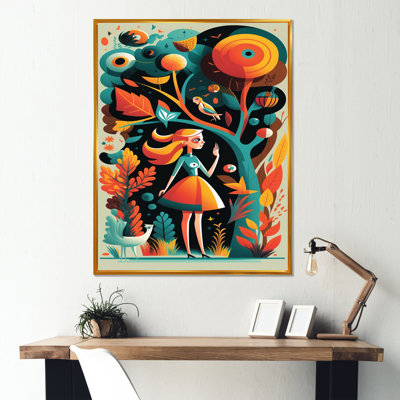 " Colourful Image Of Woman In The Woods "
