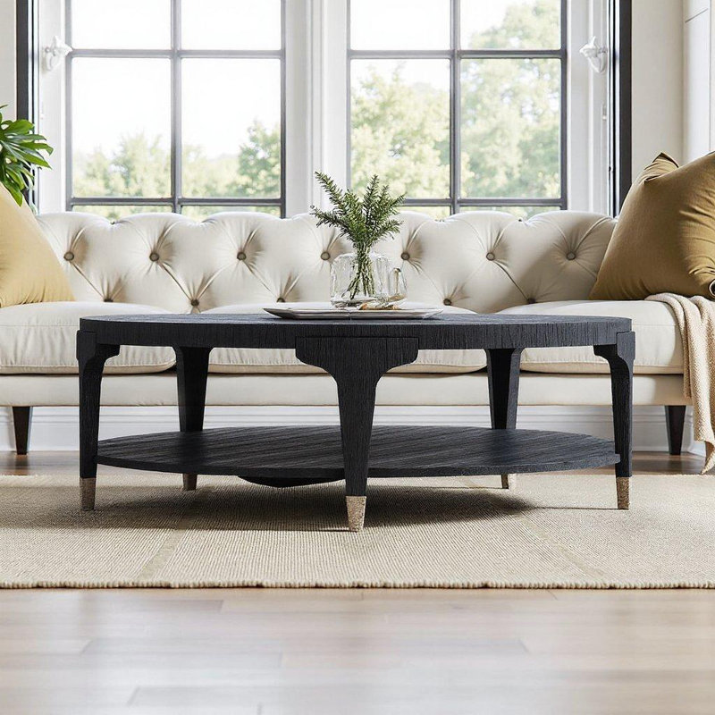 Chapman Round Cocktail Table, Charred Black