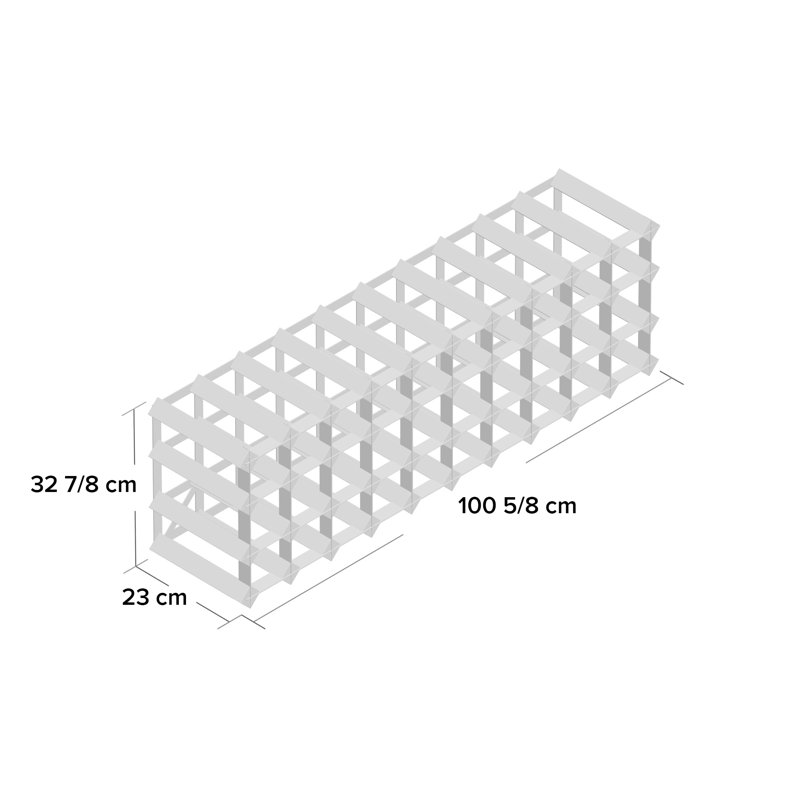 Felica 40 Bottle Floor Wine Bottle Rack, Dark Oak Stained Pine / Galvanised Steel