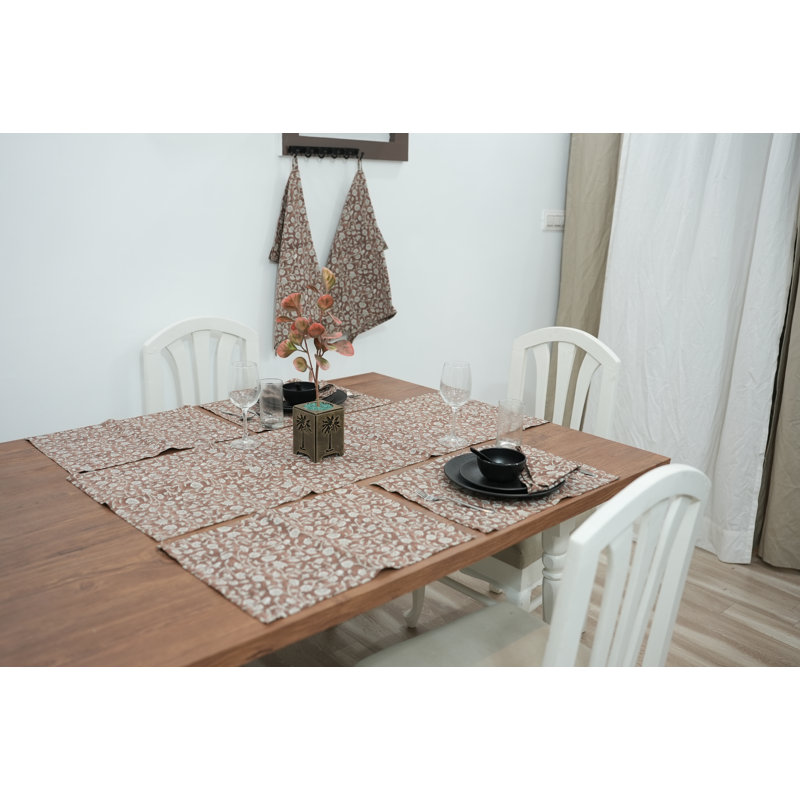 Napperon à motif floral 13 "x 19" Fab divine, brun 