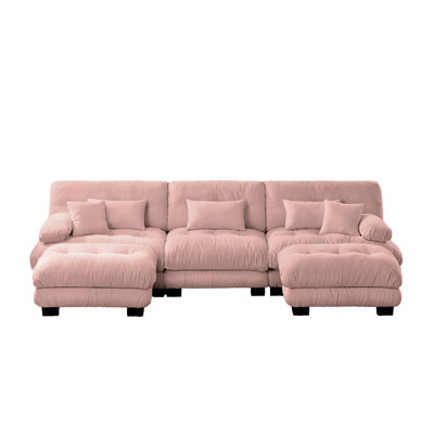 Modular Sectional Sofa U Shaped Couch, Modern Deep Seat Cloud Couch, 3-seater Modular Couches For Living Room