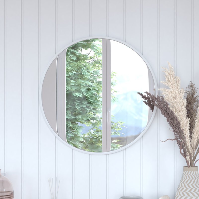 Miroir d'appoint mural Gagalis, Argent, H 24 po x l 24 po x P 0,78 po