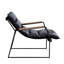 Fauteuil luge confortable en cuir - finition avec style vieilli