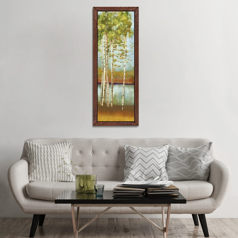 Swaying Along I by Allison Pearce - Floater Frame Panoramic Painting on Canvas, 182.88 cm H x 60.96 cm W, Brown Framed