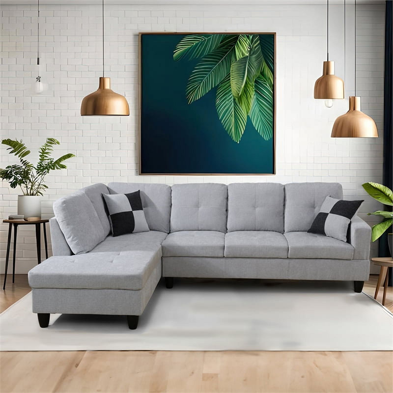 Larelle 103.5" Wide  Sofa & Chaise, Orienté à droite, Lin blanc