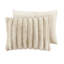 3 pièces d'édredon très grand en fausse fourrure taupe, devant luxueux en fourrure lisse, rembourrage pour plus de chaleur et de confort, housse de taie décorative superposée