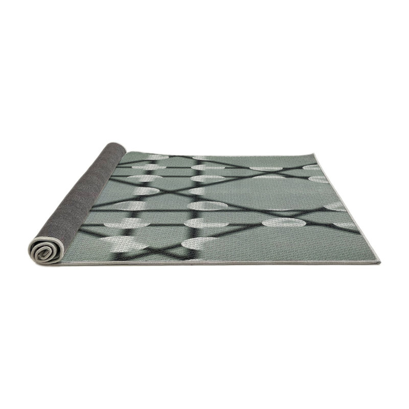 Tapis gris tissé à la machine, Rond 3 pi
