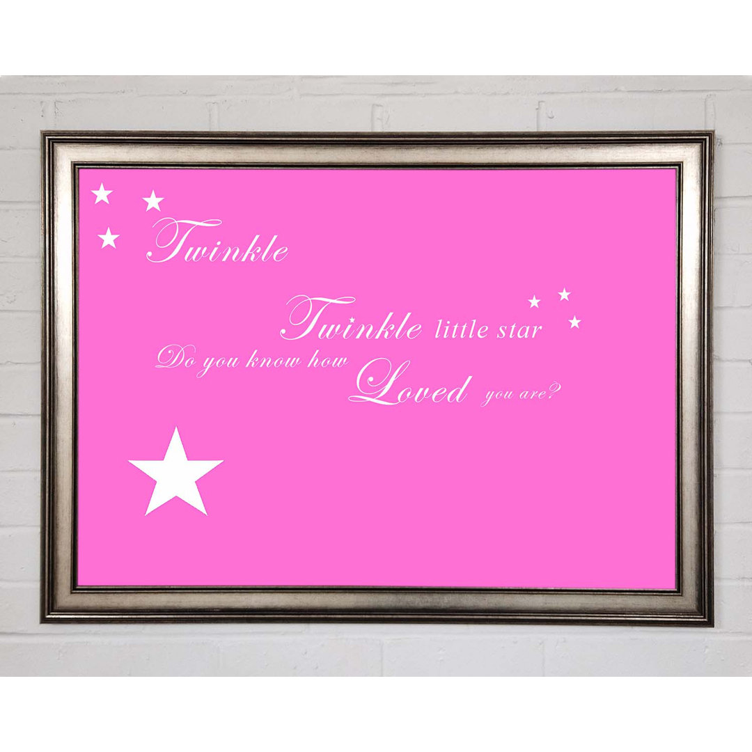 Kinderzimmer Zitat Twinkle Twinkle Little Star 1 Rosa - Druck