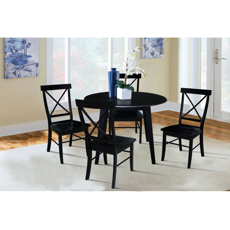 Ensemble de salle à manger Kaylam, Noir, 5 pièces: table, 4 chaises