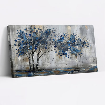Ensemble de 1 tableau sur toile Arbre bleu