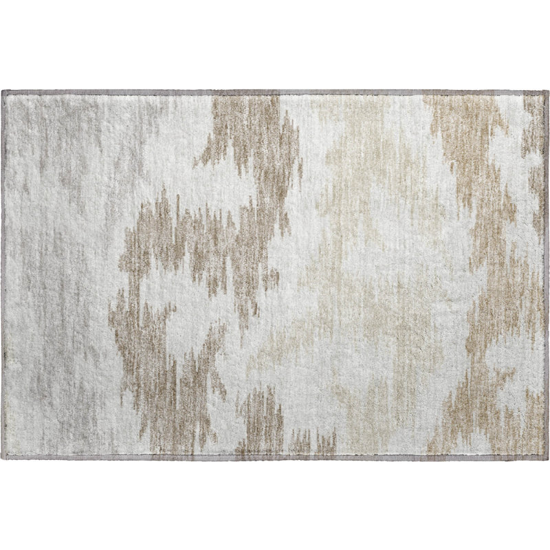 Tapis ivoire de qualité supérieure lavable à la machine, Rectangle 1 pi 8 po x 2 pi 6 po
