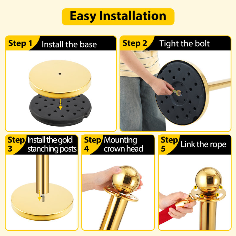 Velvet Ropes and Posts 6pcs