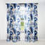 Cobalt Blue Acanthus Leaves Victorian Pattern I - Floral Curtain Panels-95457893