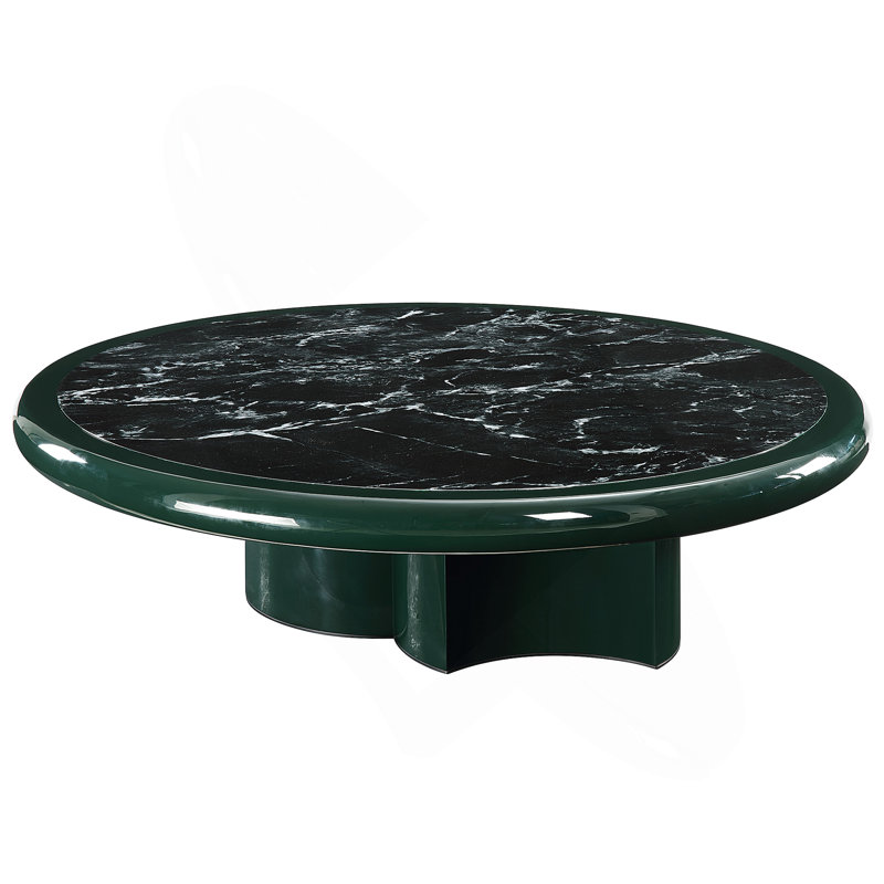 Dessus en marbre, table basse vert foncé