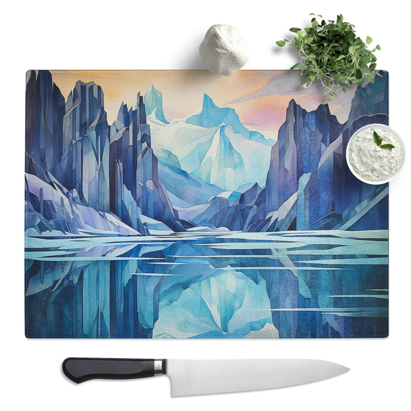 Glacier Art Deco  Glass Chopping Board