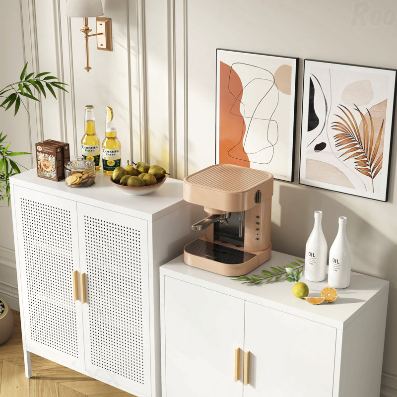 Armoire de rangement en métal avec 2 portes et 2 tablettes réglables, classeur en acier