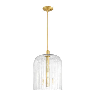 Downtown Urban - Bridal Veil - 3 Light 12" Stem Hung Mini Pendant -  Shade