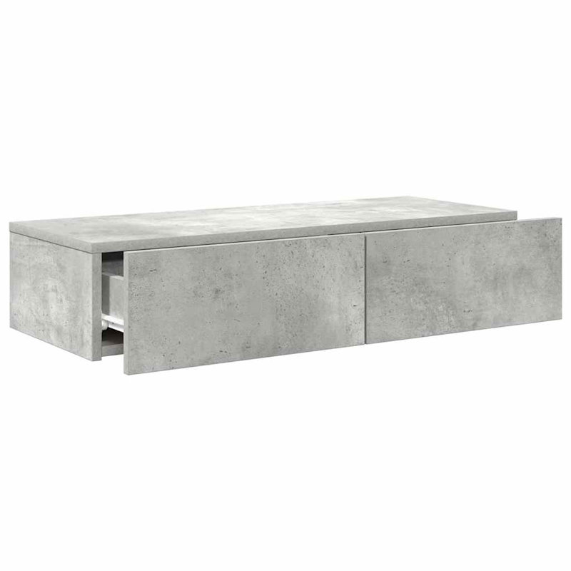 112-9 Wall Mounted Shelf, Concrete grey, 17cm H x 80cm W x 33cm D