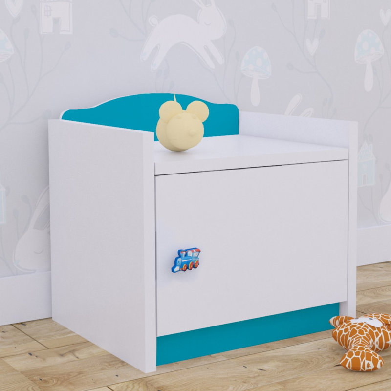 Baby Mix 1 Drawer Nightstand, Blue/White