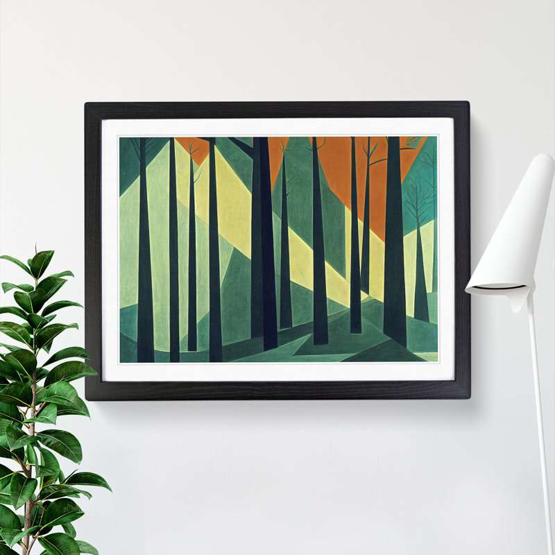 Resplendent Forest - Single Picture Frame Painting, Black Framed, 46cm H x 64cm W x 2cm D