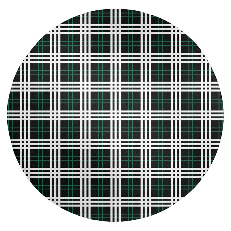 Plaid Indoor Rug, Round 5'
