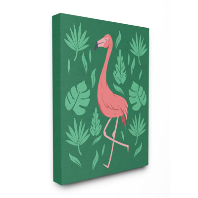 « rose flamant rose green leaves », impression