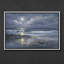 «Moonlit Ocean Waves and Cloudy Night Sky Seascape», reproduction d'art encadrée-1845762664-1845762659