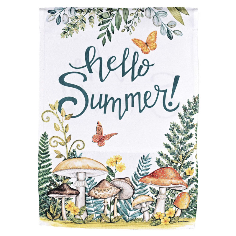 Drapeau champignon Hello Summer 13 x 18