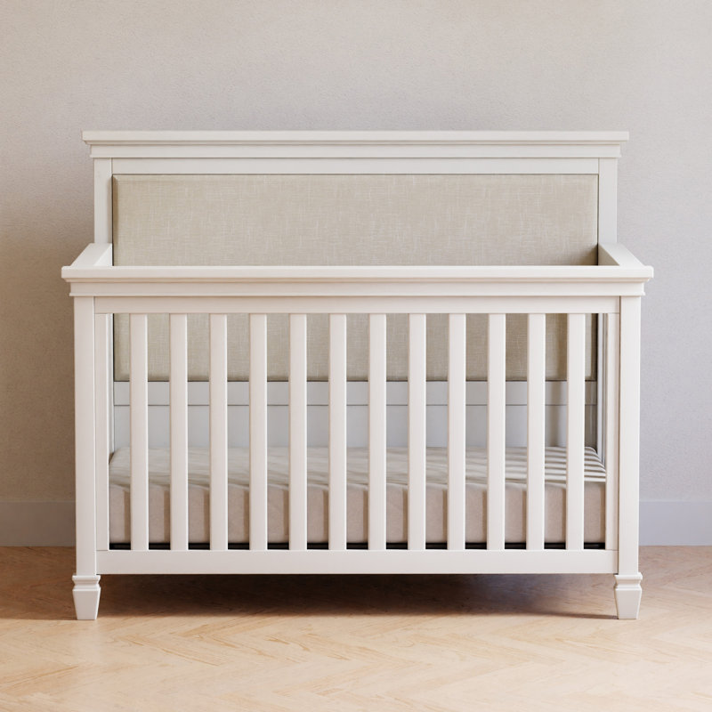 Darlington Warm White 4-in-1 Convertible Upholstered Crib