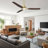 56" Propeller Solid Wood Blades Dimmable LED Ceiling Fan with Light and Remote Control, 3 Color Lights, 6-Speed Reversible DC Motor, Timer