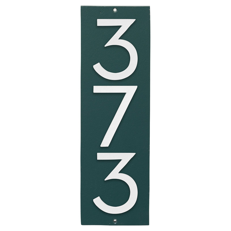 Plaque d'adresse murale sur 1 ligne, Vert chasseur / blanc, Oui
