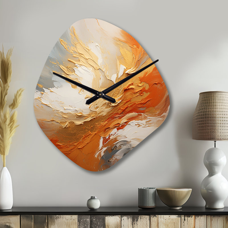Nickell - Nebula Shape Large Gold Wall Clock - Unique Shape, Small