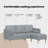 vidaXL Sofa Set with Cushion Light Grey Polyester-1100002308