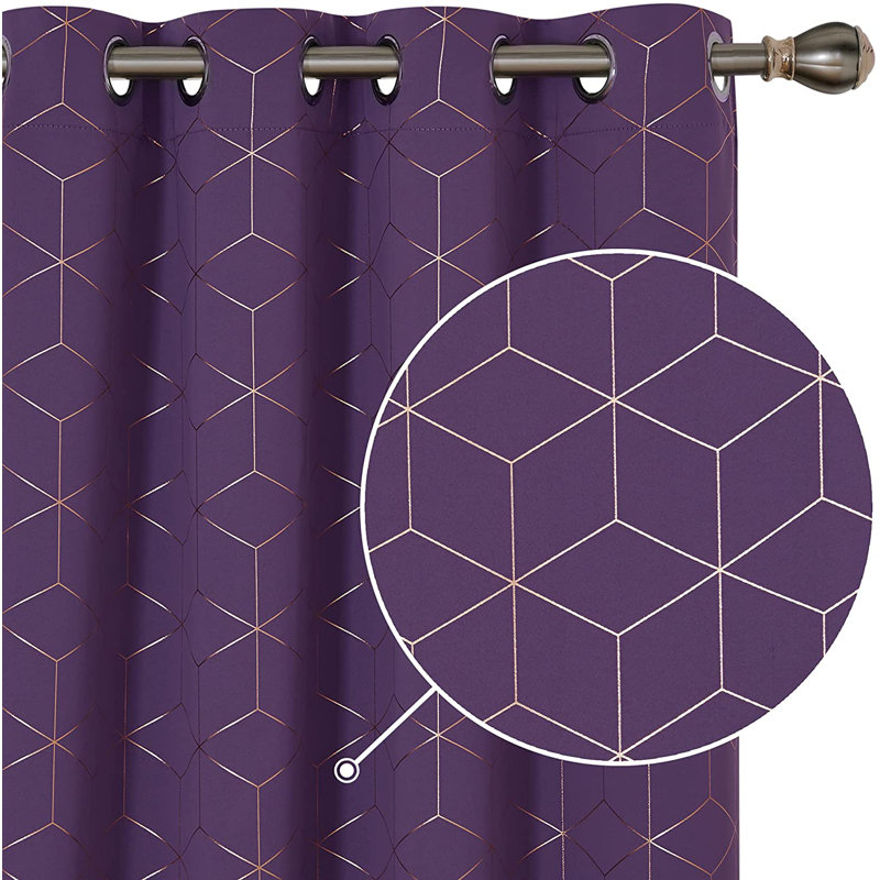 Malone Room Darkening Thermal Curtain, Width 117 x Drop 229cm, Purple Grape