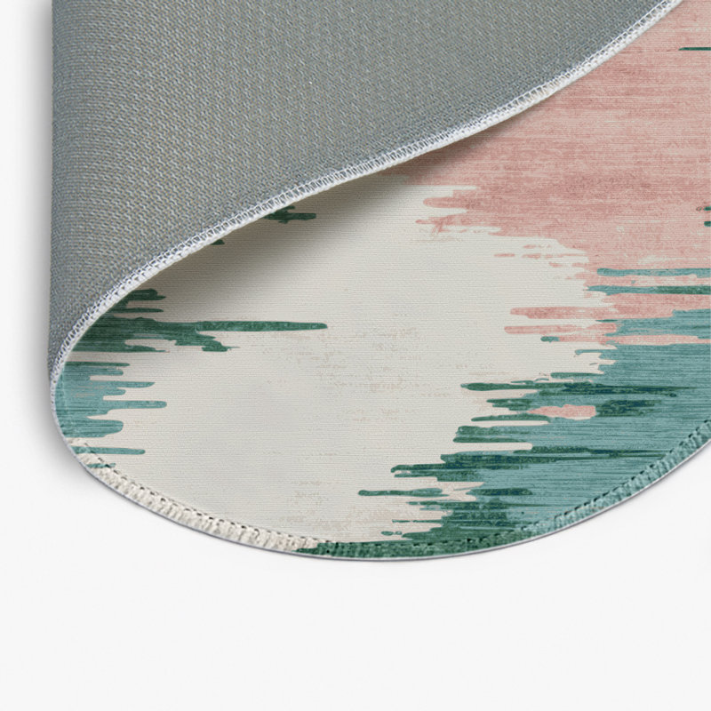 Tapis intérieur et extérieur beige Watercolor, Rond 5 pi