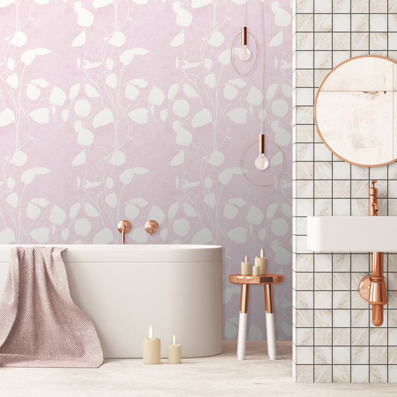 Susan Hable Floral Wallpaper Roll, Light Pink