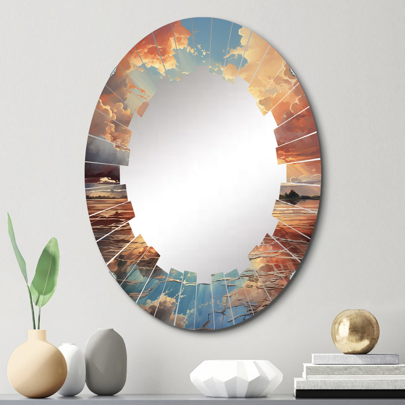 Mondercange - Miroir mural Paysages ovale, 30 po x 20 po