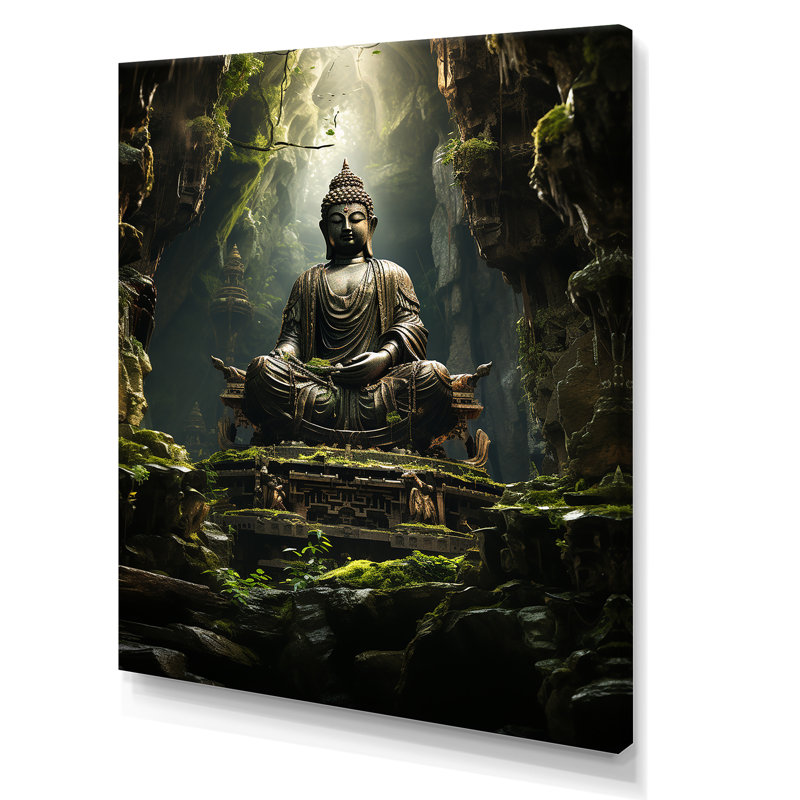 Sentiers illuminés, bouddhisme au temple I, Toile tendue, H 20 po x l 12 po x P 1 po